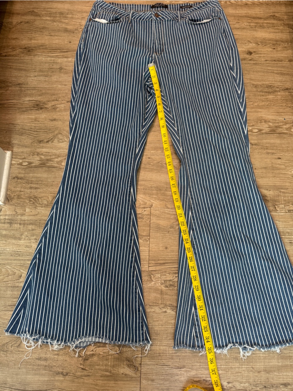 Judy Blue Super Flare Jeans Striped High Rise Stretch Denim Women 22W JB88230 - Picture 8 of 9